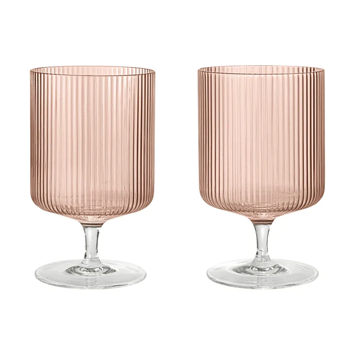 Ripple vinglas 2-pack - Blush - Ferm Living