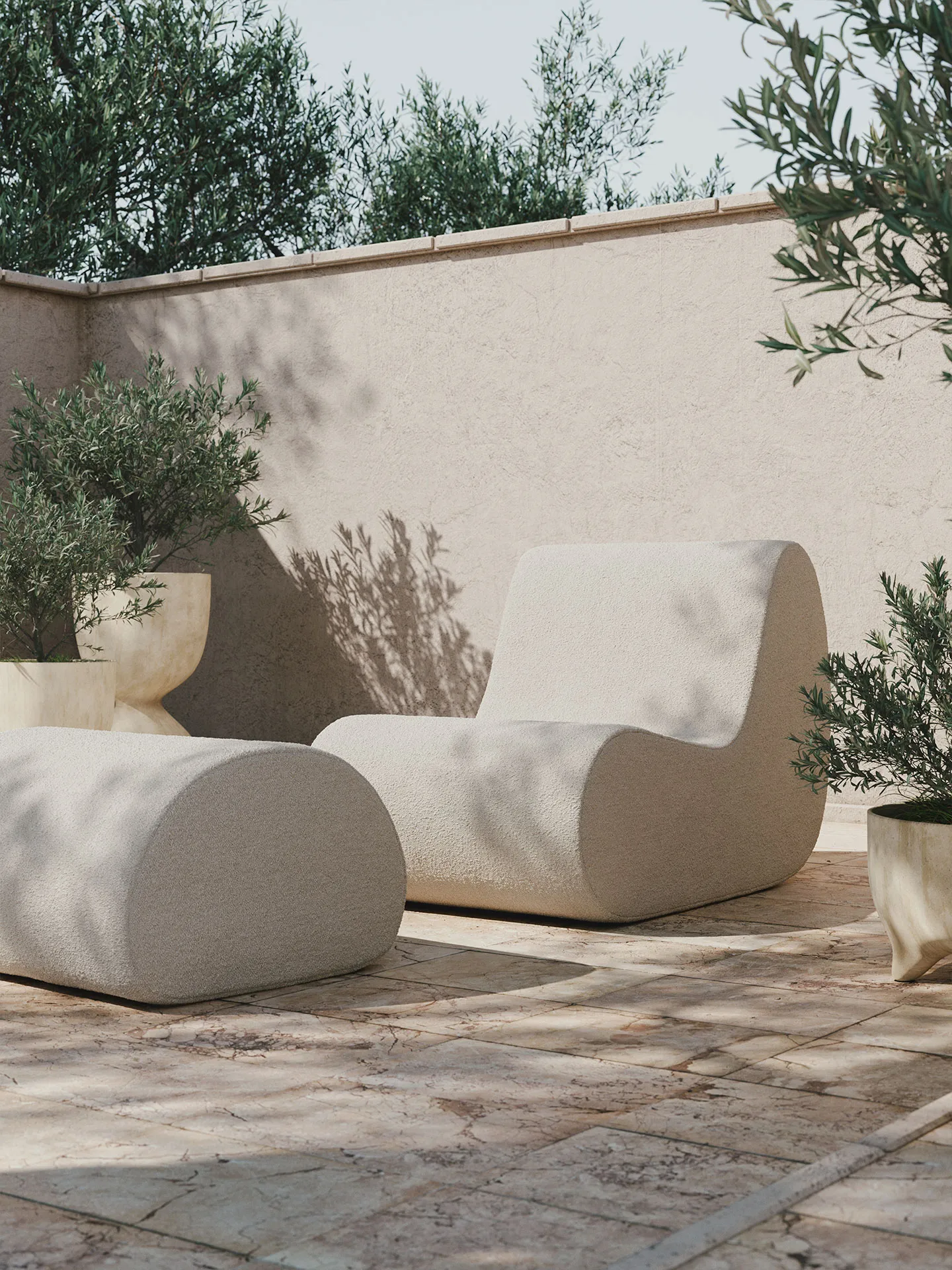 Rouli center module pure bouclé modulsoffa, Off-white Ferm Living