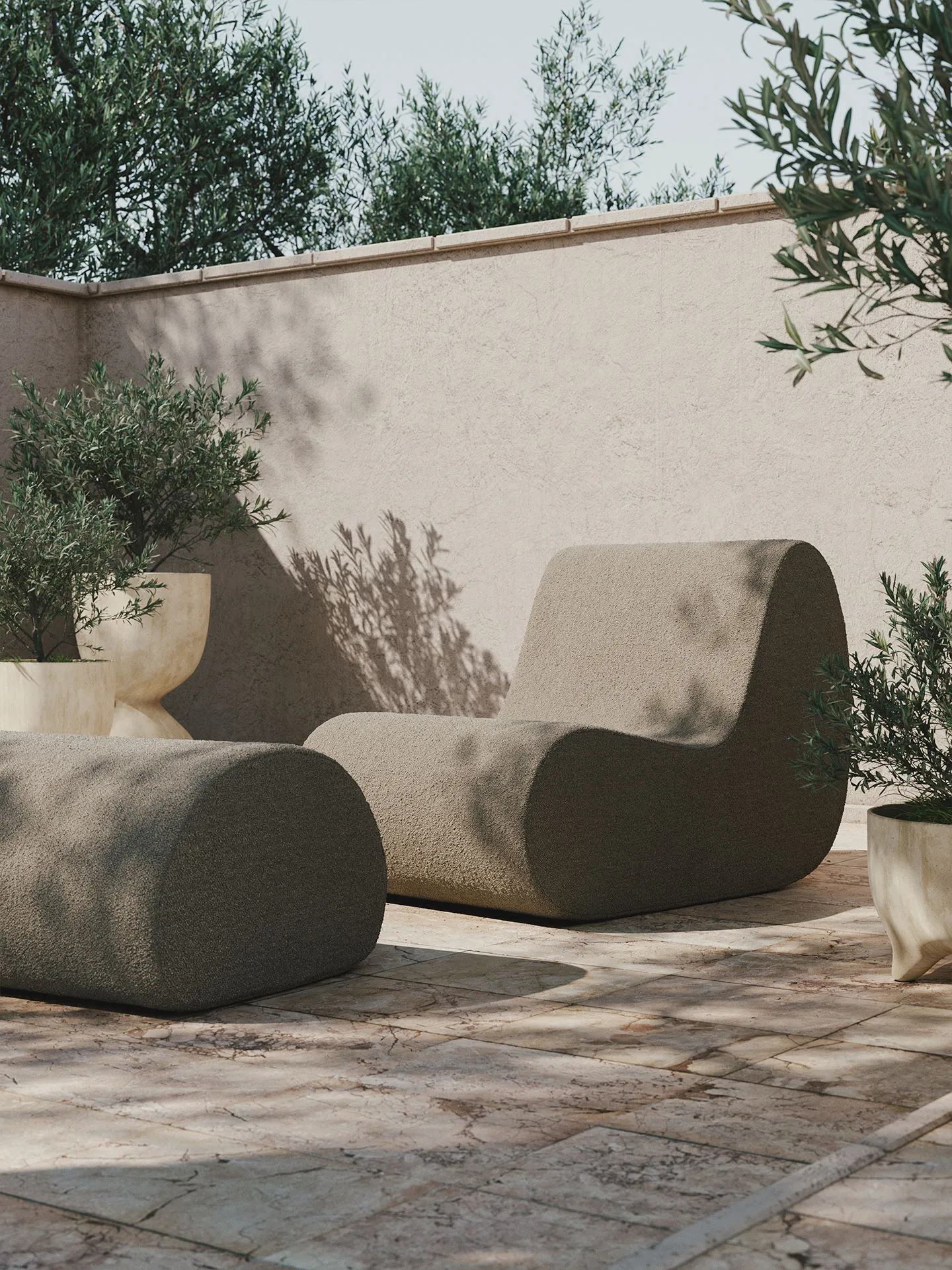 Rouli center module pure bouclé modulsoffa, Sand Ferm Living