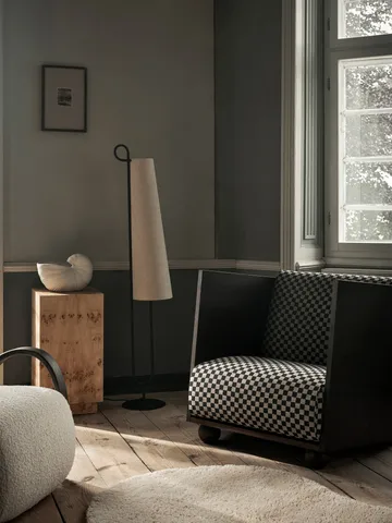 Rum Lounge Chair Check - Dark Stained-Sand-Black - Ferm Living