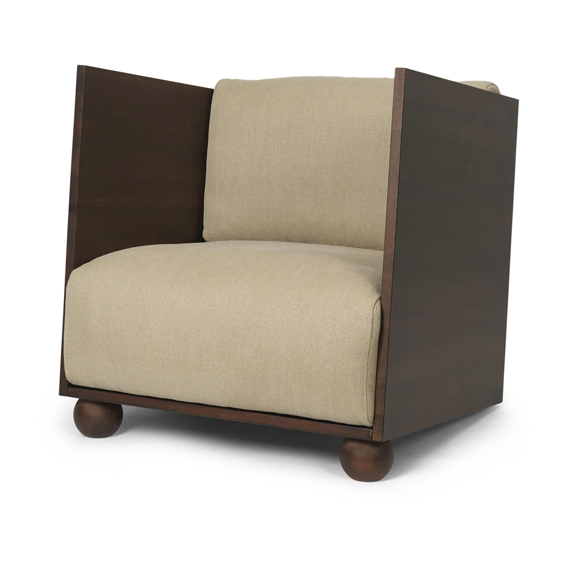 Rum loungefåtölj rich linen, Dark stained-natural Ferm Living