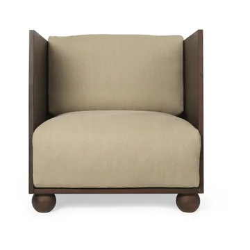 Rum loungefåtölj rich linen - Dark stained-natural - Ferm Living