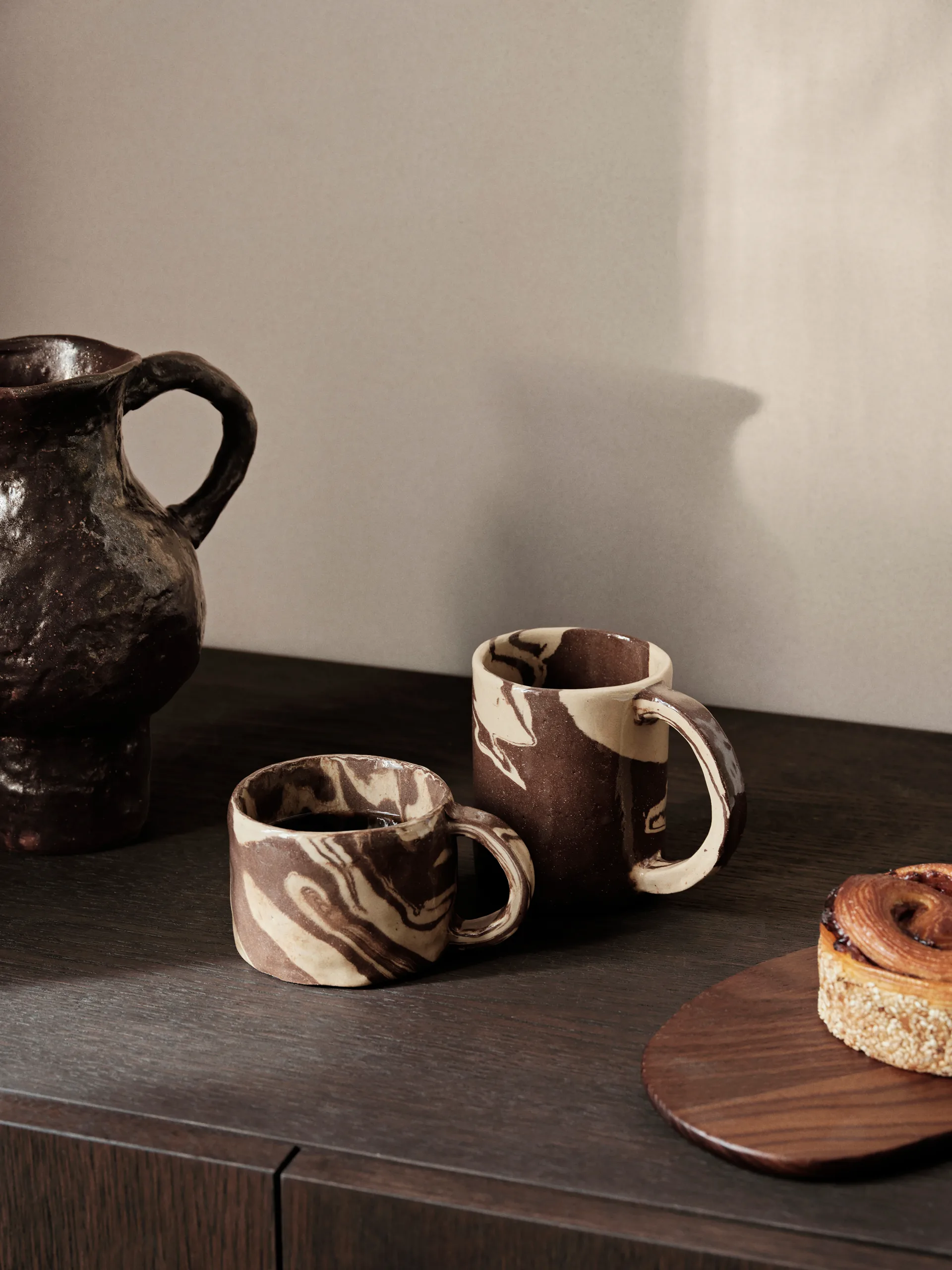 Ryu mugg låg 20 cl, Sand-brown Ferm Living