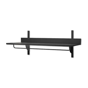 Sector hylla med stång 37x87 cm - Black ash-black brass - Ferm Living
