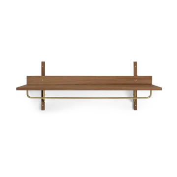 Sector hylla med stång 37x87 cm - Smoked Oak, brass - Ferm Living