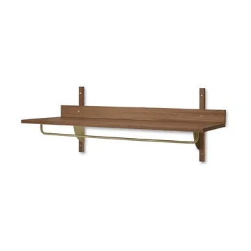 Sector hylla med stång 37x87 cm - Smoked Oak, brass - Ferm Living