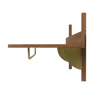 Sector hylla med stång 37x87 cm - Smoked Oak, brass - Ferm Living