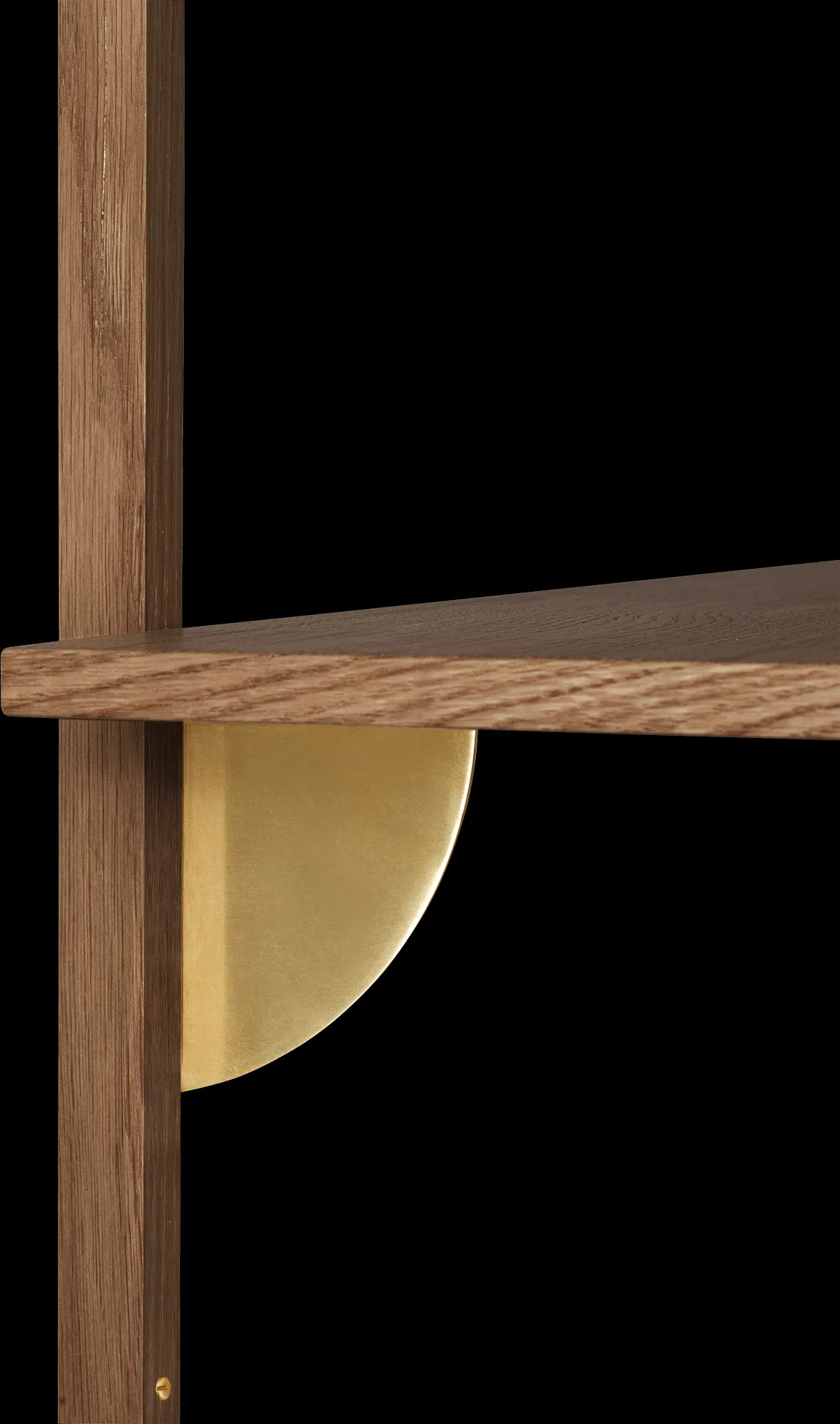 Sector hylla single wide, Smoked Oak, brass Ferm Living