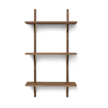 Sector hylla triple narrow - Smoked Oak, brass - Ferm Living