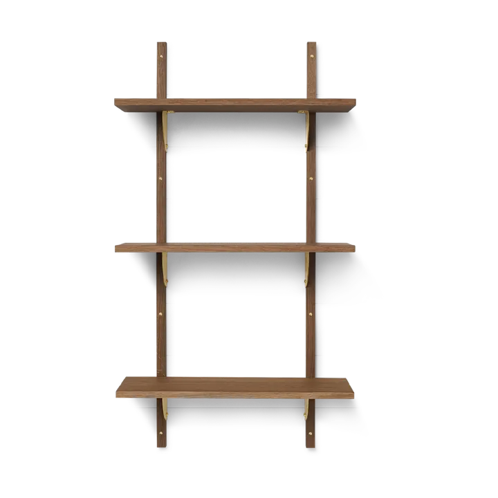 Sector hylla triple narrow - Smoked Oak, brass - Ferm Living