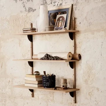 Sector hylla triple wide - Ek-svart - Ferm Living