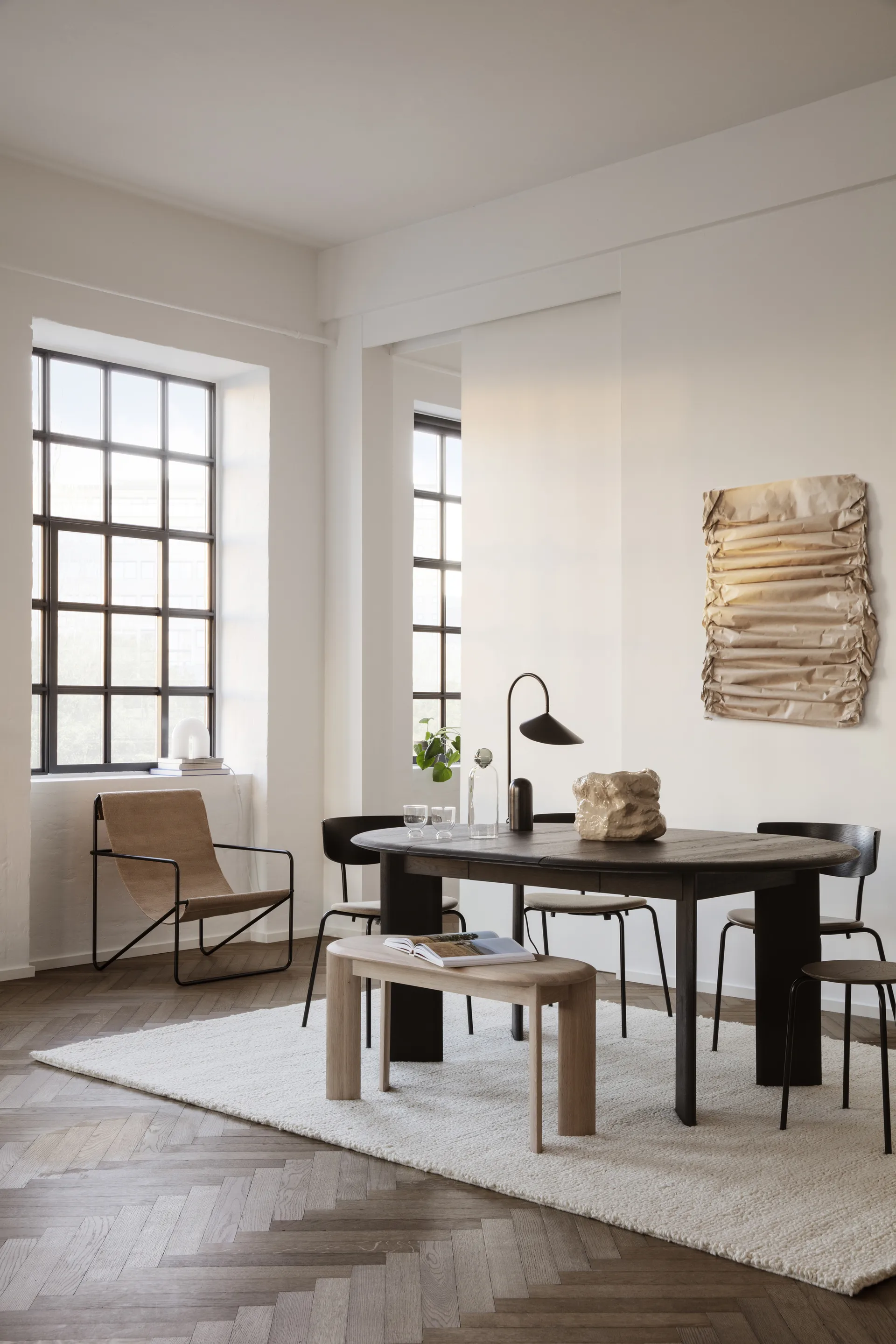 Shade Loop matta S 140x200 cm, Beige Ferm Living