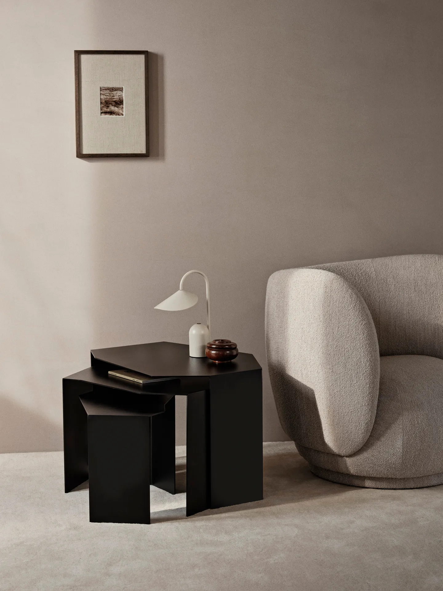 Shard cluster bord 3-pack, Black Ferm Living