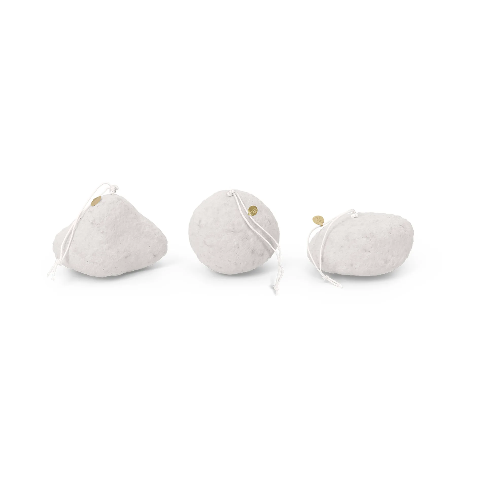 Snowball ornaments julgranshänge 3 delar, White Ferm Living