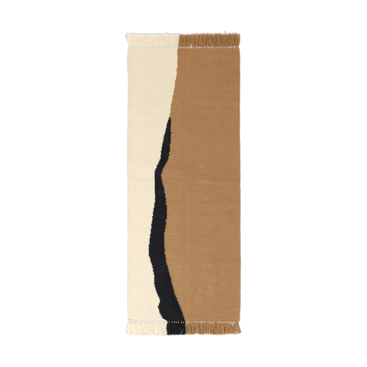 Soil Kelim gångmatta, Dark sand-off white, 70x180 cm Ferm Living