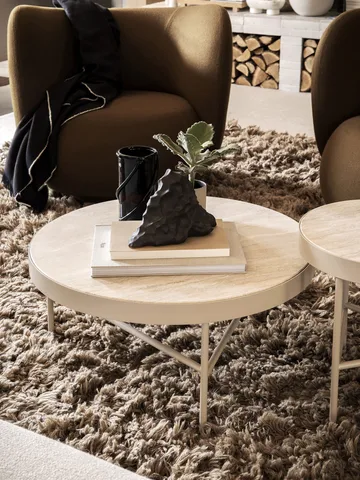 Travertine soffbord Ø70,5 cm - Cashmere - Ferm Living