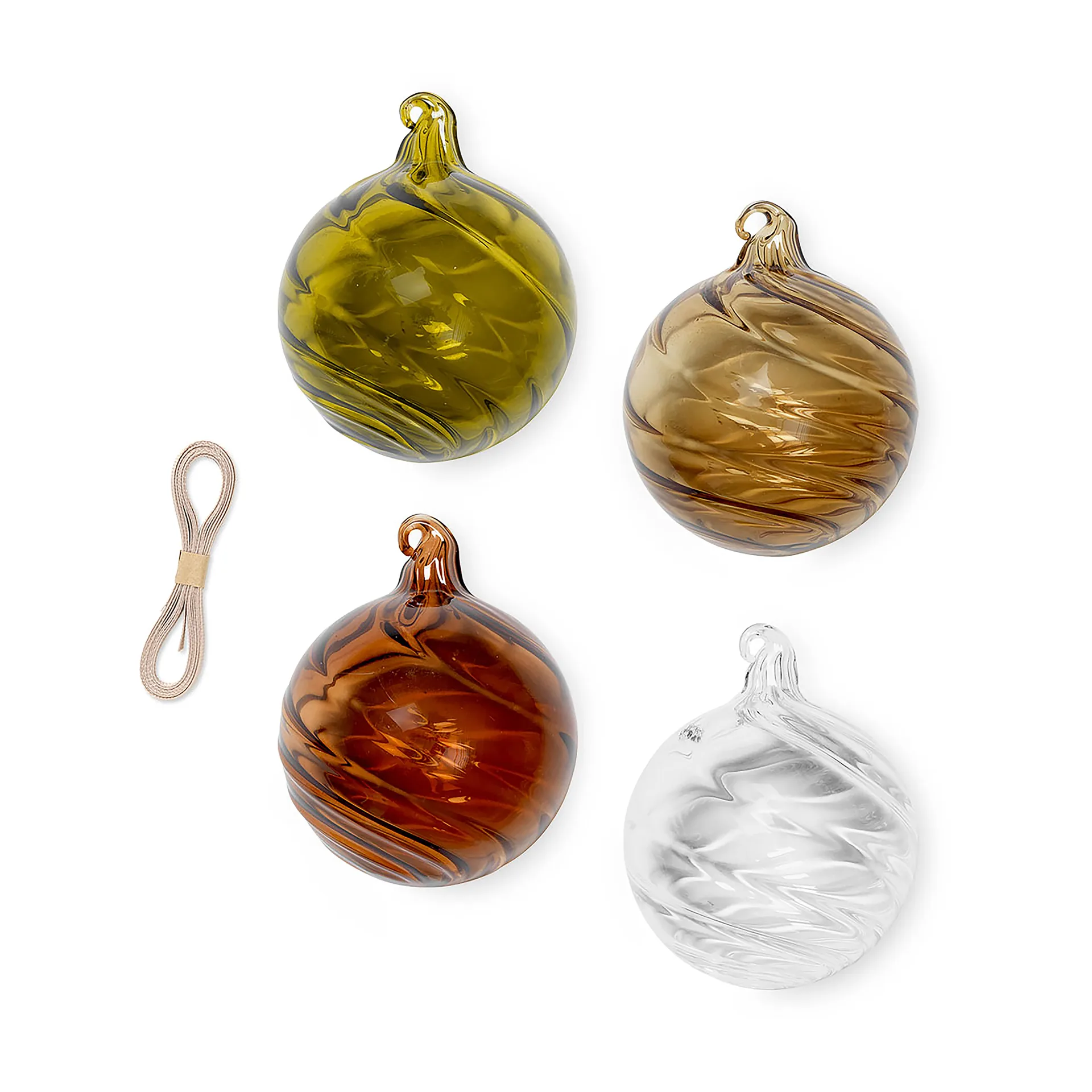 Twirl julkula medium Ø8 cm 4-pack, Multi Ferm Living