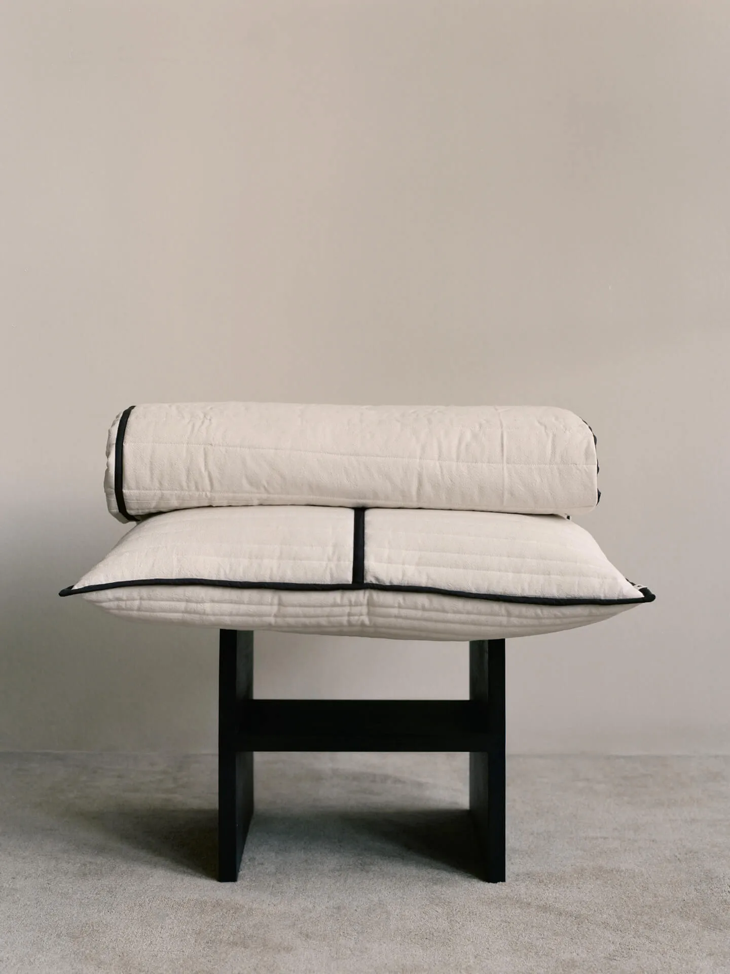 Vari quiltad kudde 60x80 cm, Natural-dark chocolate Ferm Living