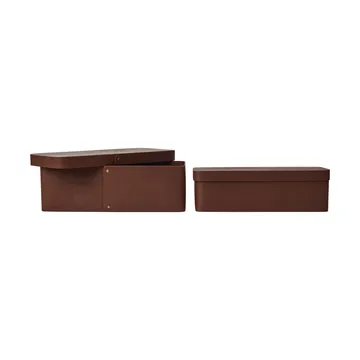 Vekla förvaringsbox 2 delar - Dark pecan, long - Ferm Living
