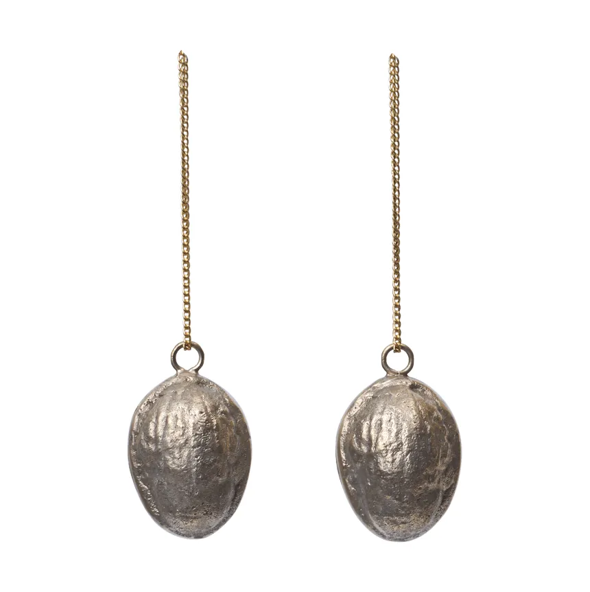 Walnut dekorationshänge 2-pack, Mässing Ferm Living