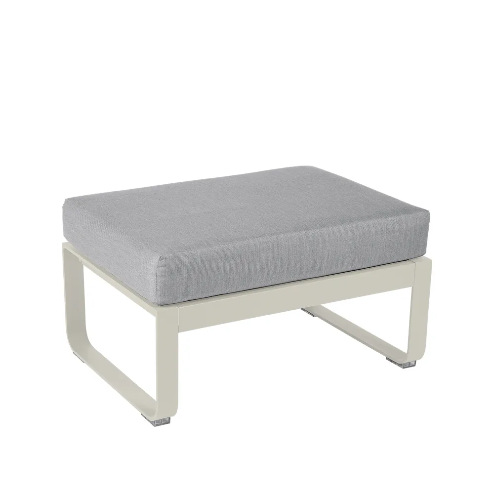 Bellevie 1-sits fotpall, Clay grey (grå), flannel grey dyna Fermob