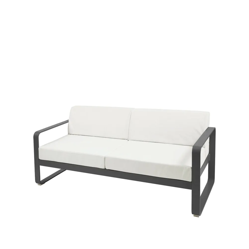 Bellevie 2-sits soffa, Anthracite (grå)-off-white dyna Fermob