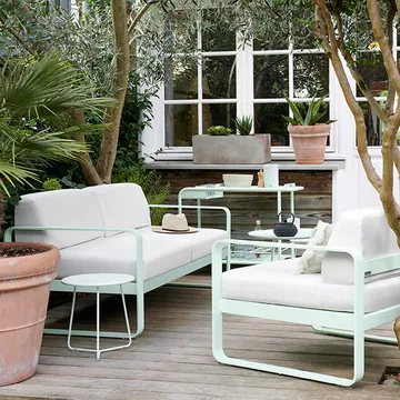 Bellevie 2-sits soffa - Anthracite (grå)-off-white dyna - Fermob
