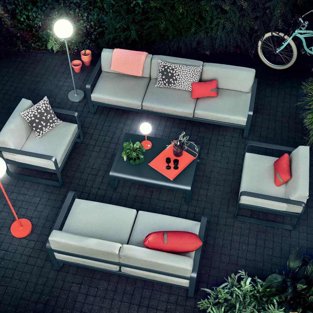 Bellevie 2-sits soffa, Cactus (grön), flannel grey dyna Fermob