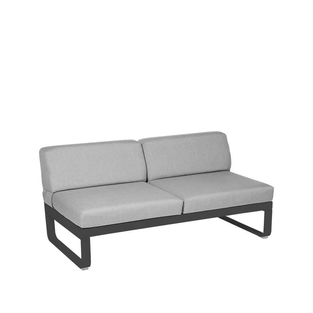Bellevie Central modulsoffa, 2-sits Anthracite (grå), flannel grey dyna Fermob
