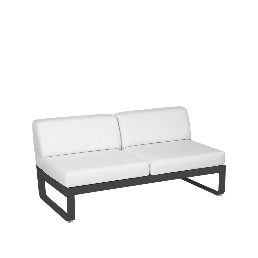 Bellevie Central modulsoffa, 2-sits Anthracite (grå), off-white dyna Fermob