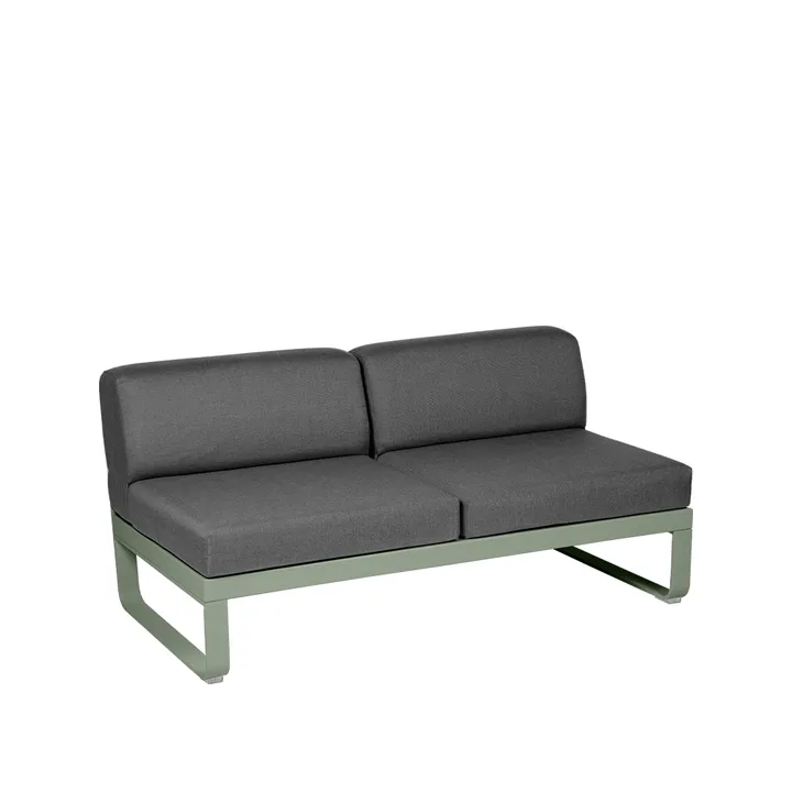 Bellevie Central modulsoffa - 2-sits Cactus (grön), graphite grey dyna - Fermob