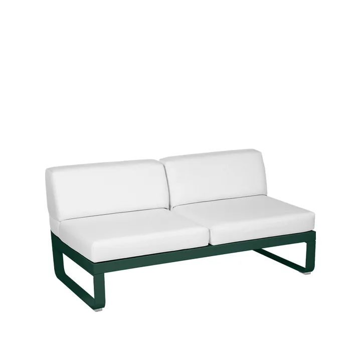 Bellevie Central modulsoffa - 2-sits Cedar green (grön), off-white dyna - Fermob