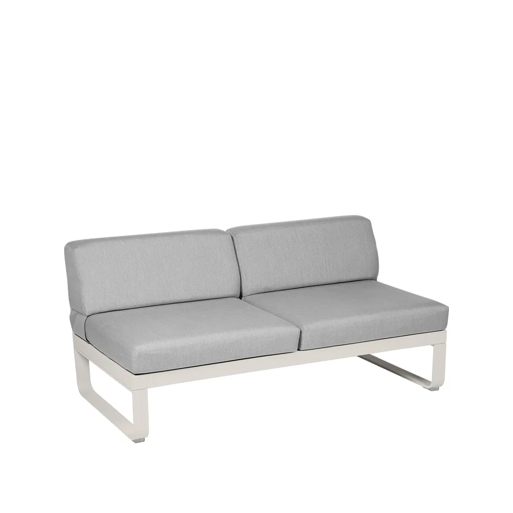 Bellevie Central modulsoffa, 2-sits Clay grey (grå), flannel grey dyna Fermob