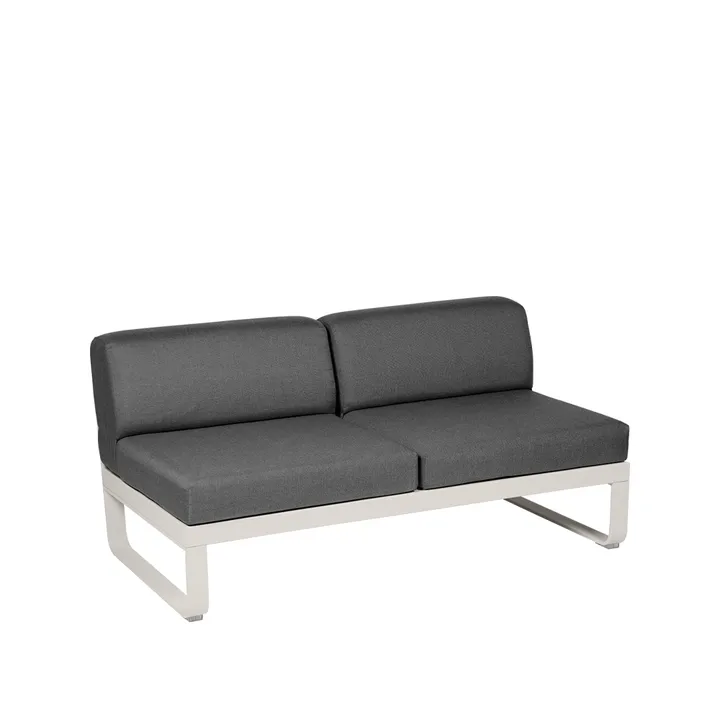 Bellevie Central modulsoffa - 2-sits Clay grey (grå), graphite grey dyna - Fermob