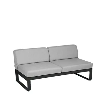 Bellevie Central modulsoffa - 2-sits Liquorice (svart), flannel grey dyna - Fermob
