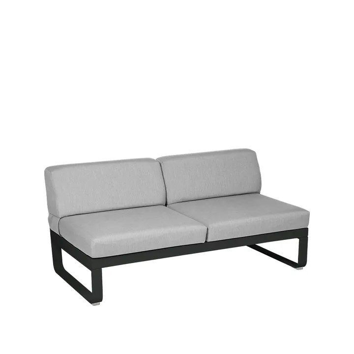 Bellevie Central modulsoffa - 2-sits Liquorice (svart), flannel grey dyna - Fermob
