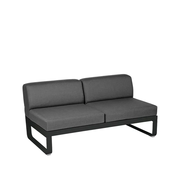Bellevie Central modulsoffa - 2-sits Liquorice (svart), graphite grey dyna - Fermob