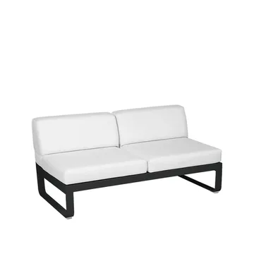 Bellevie Central modulsoffa - 2-sits Liquorice (svart), off-white dyna - Fermob