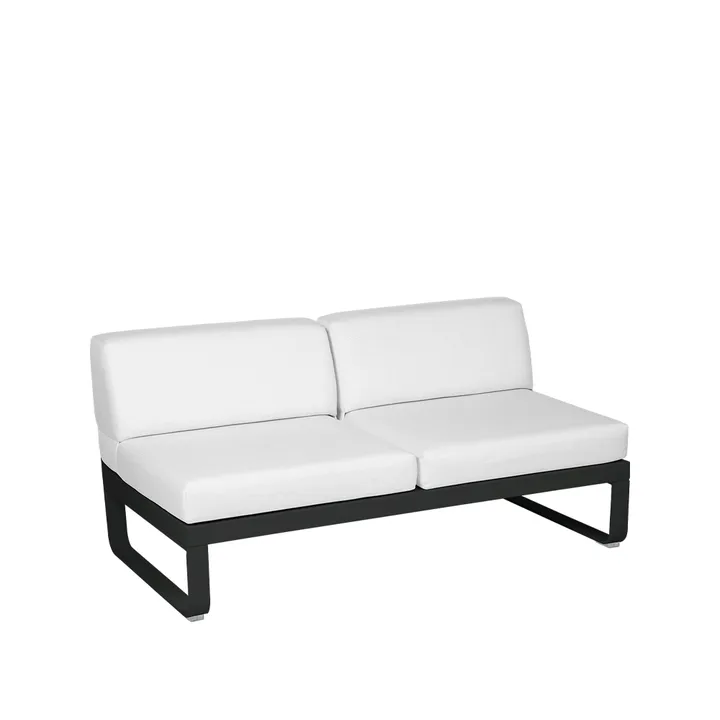 Bellevie Central modulsoffa - 2-sits Liquorice (svart), off-white dyna - Fermob