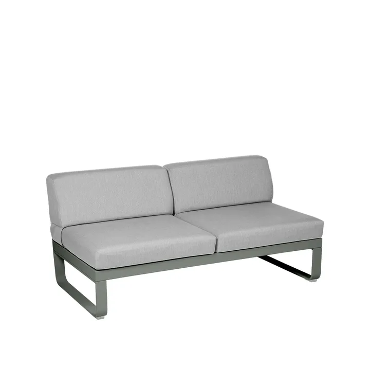 Bellevie Central modulsoffa - 2-sits Rosemary (grön), flannel grey dyna - Fermob