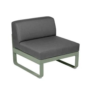Bellevie Central modulsoffa - Cactus (grön), graphite grey dyna, 1-sits - Fermob