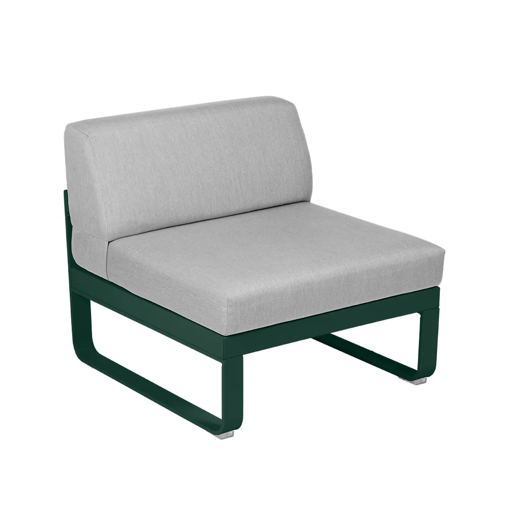 Bellevie Central modulsoffa, Cedar green (grön), flannel grey dyna, 1-sits Fermob