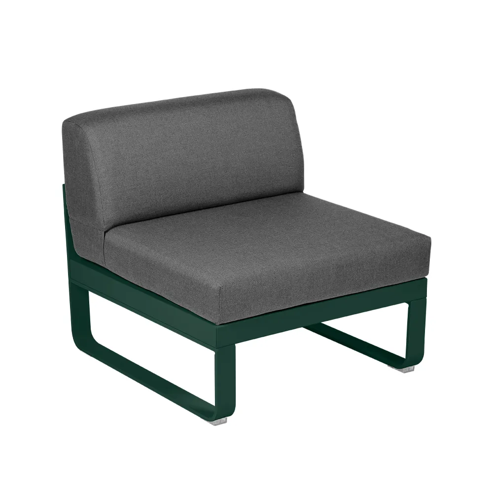 Bellevie Central modulsoffa, Cedar green (grön), graphite grey dyna, 1-sits Fermob