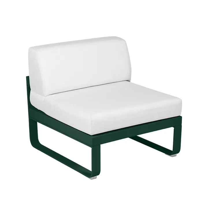Bellevie Central modulsoffa - Cedar green (grön), off-white dyna, 1-sits - Fermob