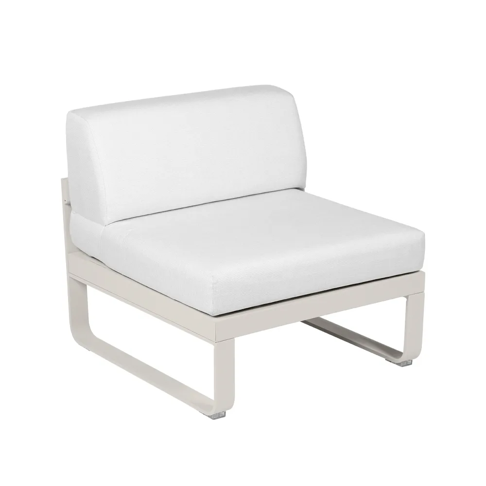 Bellevie Central modulsoffa, Clay grey (grå), off-white dyna, 1-sits Fermob