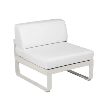 Bellevie Central modulsoffa - Clay grey (grå), off-white dyna, 1-sits - Fermob