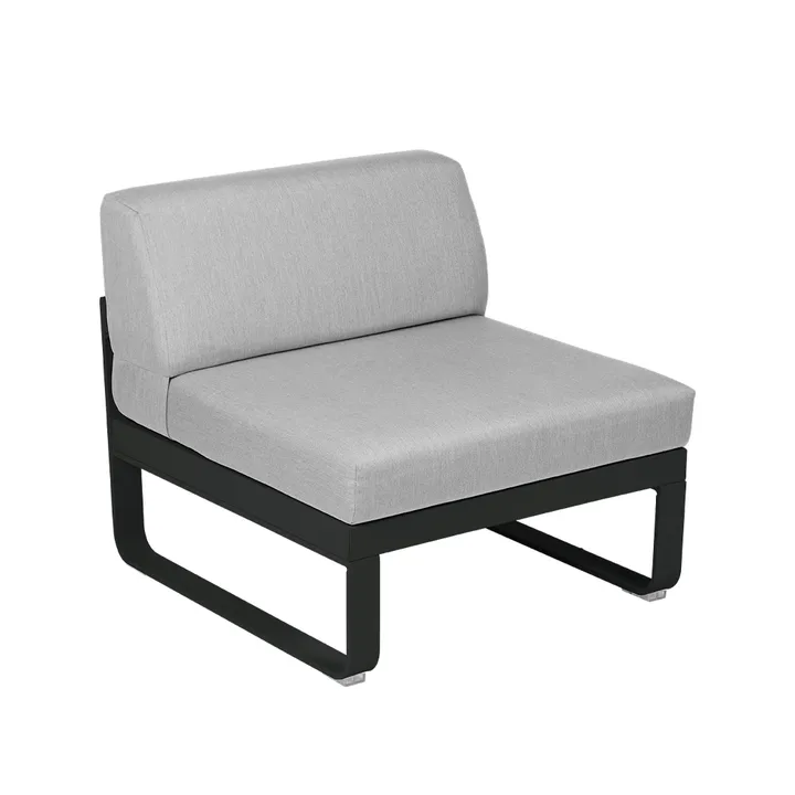 Bellevie Central modulsoffa - Liquorice (svart), flannel grey dyna, 1-sits - Fermob