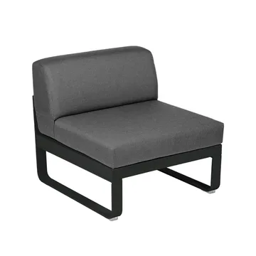 Bellevie Central modulsoffa - Liquorice (svart), graphite grey dyna, 1-sits - Fermob