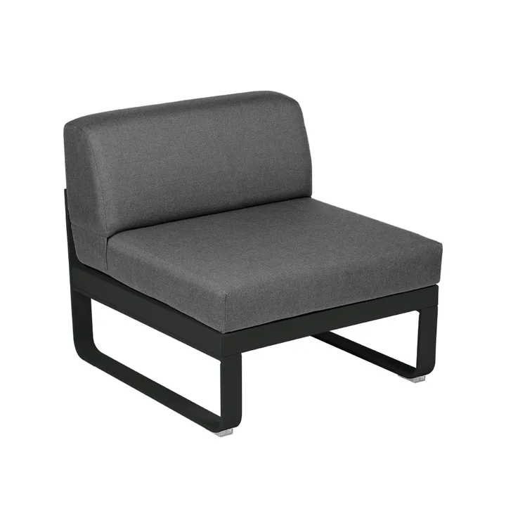 Bellevie Central modulsoffa - Liquorice (svart), graphite grey dyna, 1-sits - Fermob