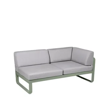 Bellevie Corner modulsoffa - 2-sits Cactus (grön), flannel grey dyna, höger - Fermob